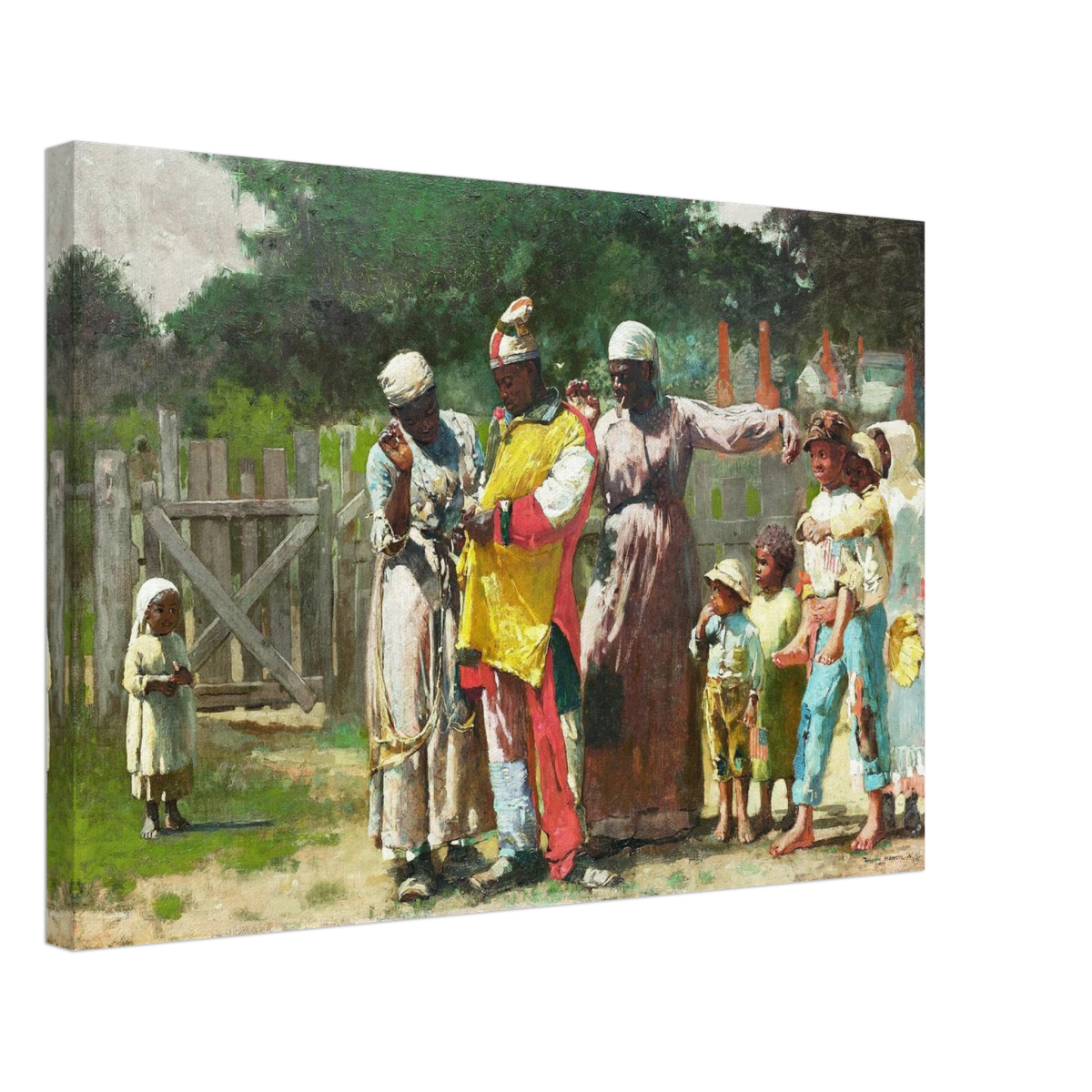 "Dressing for the Carnival" – Historical Americana Wall Art Print by Winslow Homer - Canvas - 40x60 cm / 16x24″ - 