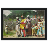 "Dressing for the Carnival" – Historical Americana Wall Art Print by Winslow Homer - Framed Canvas - 30x45 cm / 12x18″ - Black frame