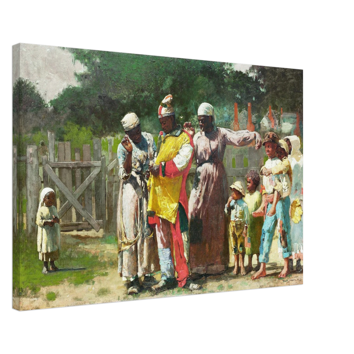 "Dressing for the Carnival" – Historical Americana Wall Art Print by Winslow Homer - Canvas - 50x75 cm / 20x30″ - 
