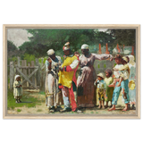 "Dressing for the Carnival" – Historical Americana Wall Art Print by Winslow Homer - Framed Canvas - 50x75 cm / 20x30″ - Wood frame