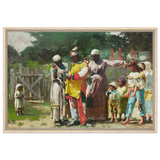 "Dressing for the Carnival" – Historical Americana Wall Art Print by Winslow Homer - Framed Canvas - 60x90 cm / 24x36″ - Wood frame