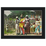 "Dressing for the Carnival" – Historical Americana Wall Art Print by Winslow Homer - Framed Canvas - 20x30 cm / 8x12″ - Black frame