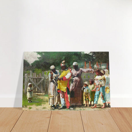 "Dressing for the Carnival" – Historical Americana Wall Art Print by Winslow Homer - Brushed Aluminum Print - 50x75 cm / 20x30″ - 