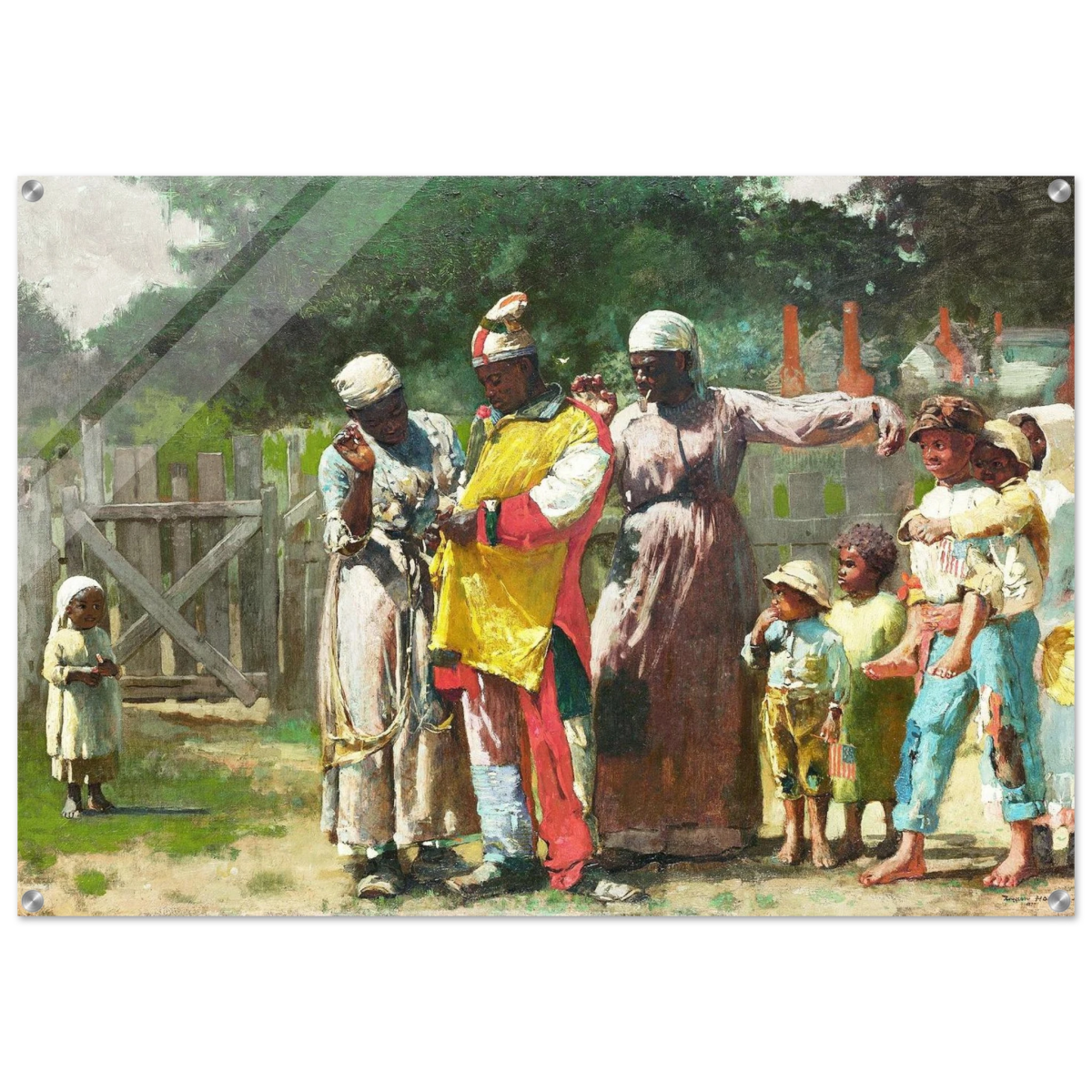 "Dressing for the Carnival" – Historical Americana Wall Art Print by Winslow Homer - Acrylic Print - 70x100 cm / 28x40″ - 