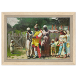 "Dressing for the Carnival" – Historical Americana Wall Art Print by Winslow Homer - Framed Canvas - 20x30 cm / 8x12″ - Wood frame