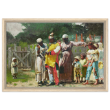 "Dressing for the Carnival" – Historical Americana Wall Art Print by Winslow Homer - Framed Canvas - 40x60 cm / 16x24″ - Wood frame