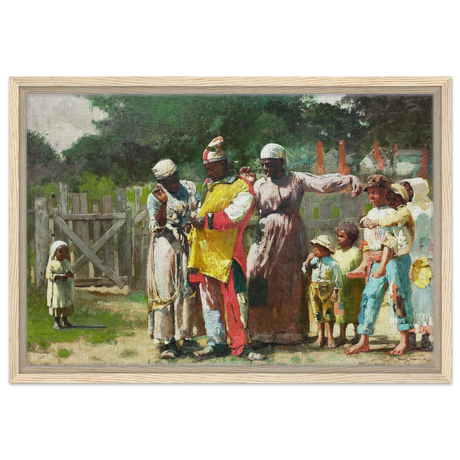 "Dressing for the Carnival" – Historical Americana Wall Art Print by Winslow Homer - Framed Canvas - 40x60 cm / 16x24″ - Wood frame