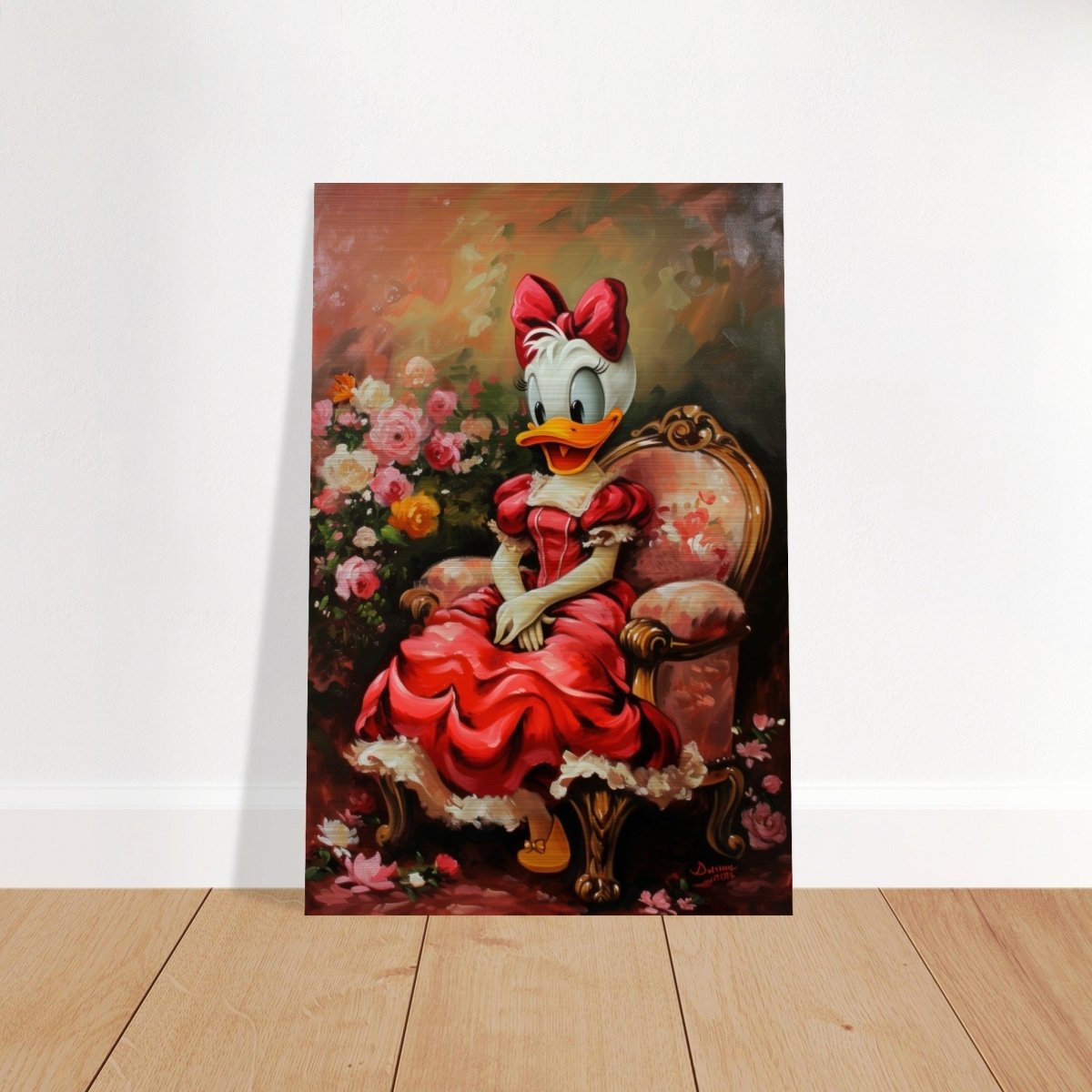 Duckling in Scarlet | Character Pop Art | Wall art print - Brushed Aluminum Print - 30x45 cm / 12x18″ - 