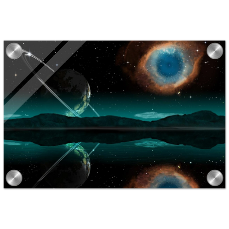celestial reflections a portal beyond the stars wall art print20x30 cm / 8x12″Brushed Aluminum Print