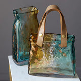 Handcrafted Glass Handbag Vase – Creative Light Luxury Home Décor