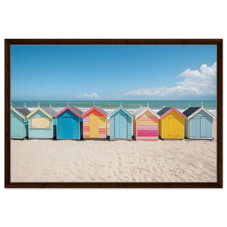 coastal candy huts wall art print60x90 cm / 24x36″Framed Canvas