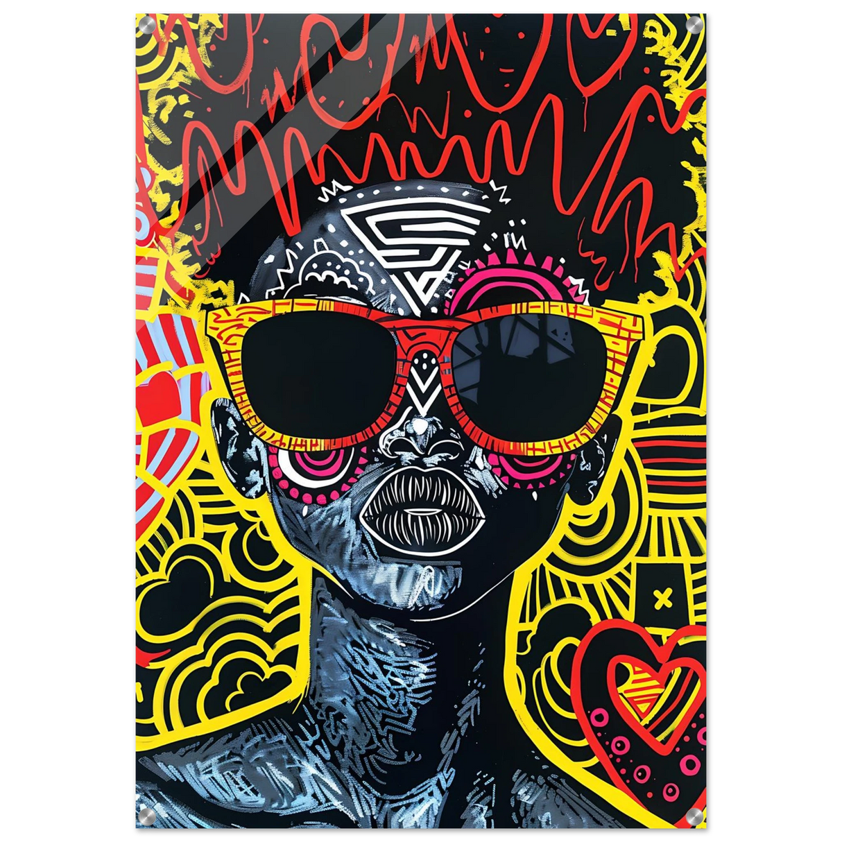 electric royalty afro futurist pop expression wall art print20x30 cm / 8x12″Wood Prints