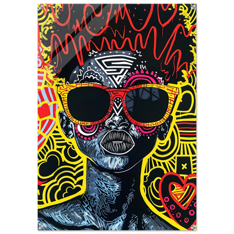 electric royalty afro futurist pop expression wall art print20x30 cm / 8x12″Wood Prints