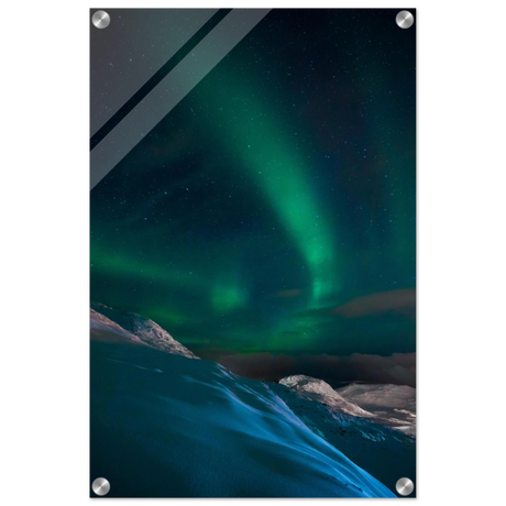 celestial veil dancing lights over arctic silence fine art photography northern lights wall art print50x75 cm / 20x30″Framed Canvas