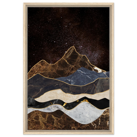 celestial ridges marbled mountain majesty wall art print60x90 cm / 24x36″Brushed Aluminum Print