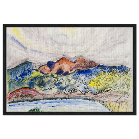Early Landscape (1914) by Charles Demuth | Vintage Nature art wall art print - Framed Canvas - 60x90 cm / 24x36″ - Black frame