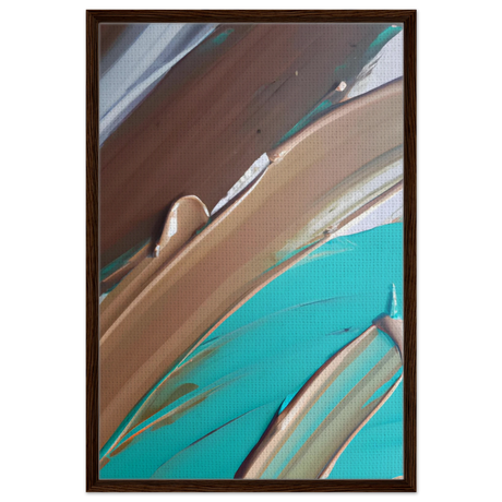 Echoes Beneath the Surface | Abstract Modern Wall art Print - Framed Canvas - 60x90 cm / 24x36″ - Dark wood frame