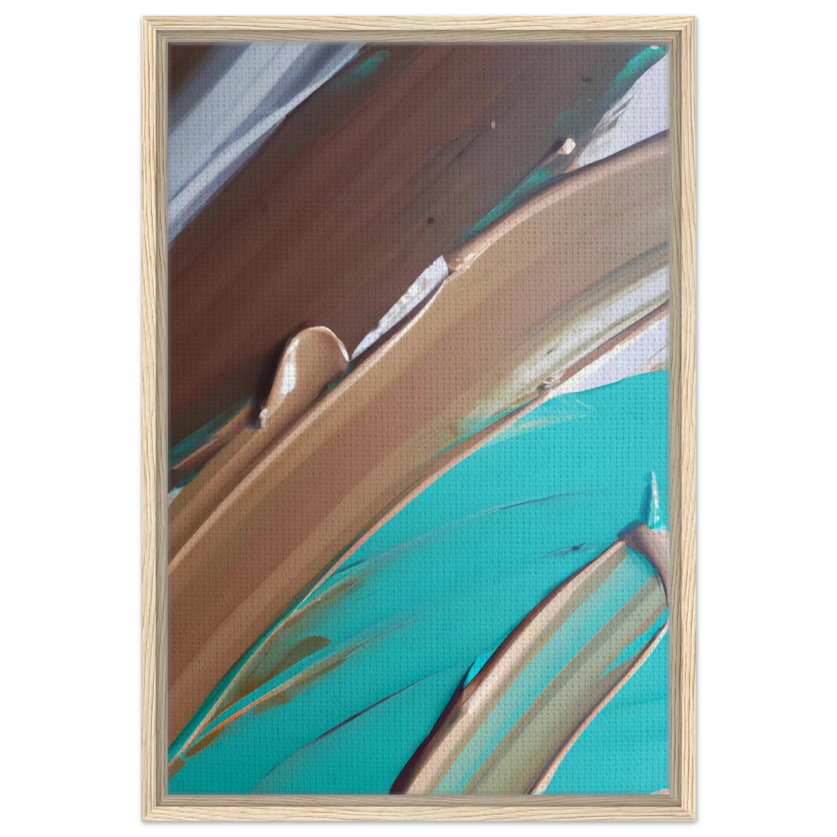 Echoes Beneath the Surface | Abstract Modern Wall art Print - Framed Canvas - 50x75 cm / 20x30″ - Wood frame