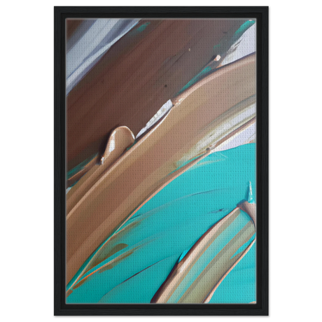 Echoes Beneath the Surface | Abstract Modern Wall art Print - Framed Canvas - 40x60 cm / 16x24″ - Black frame