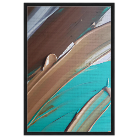 Echoes Beneath the Surface | Abstract Modern Wall art Print - Framed Canvas - 60x90 cm / 24x36″ - Black frame