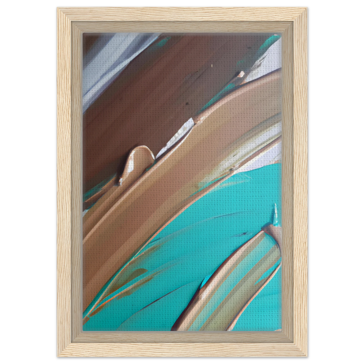 Echoes Beneath the Surface | Abstract Modern Wall art Print - Framed Canvas - 20x30 cm / 8x12″ - Wood frame