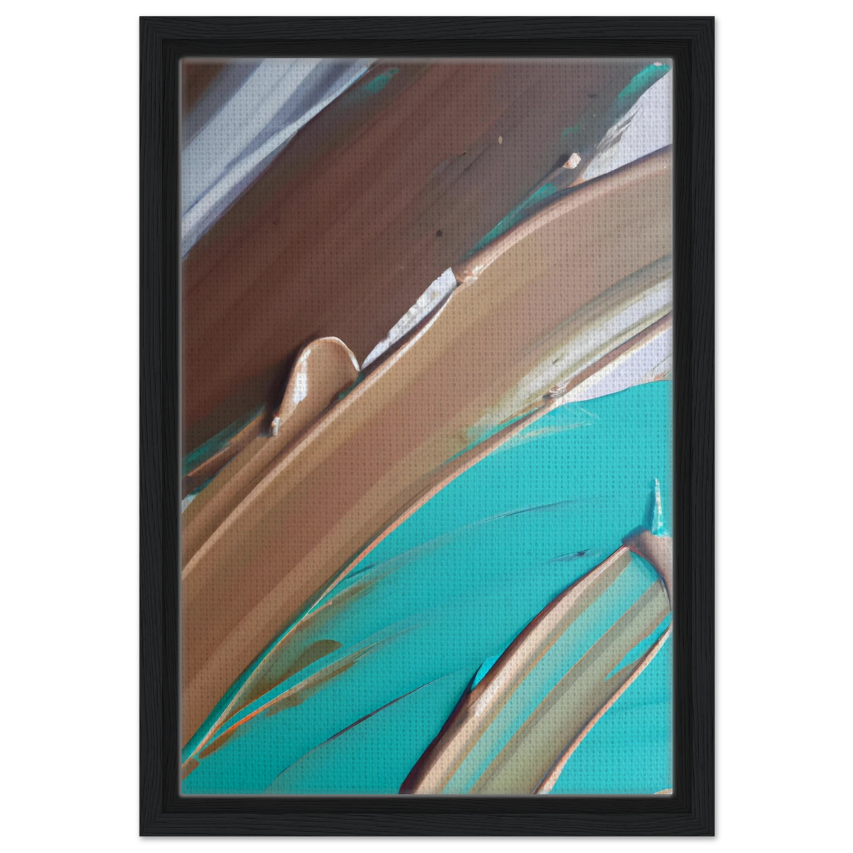 Echoes Beneath the Surface | Abstract Modern Wall art Print - Framed Canvas - 30x45 cm / 12x18″ - Black frame