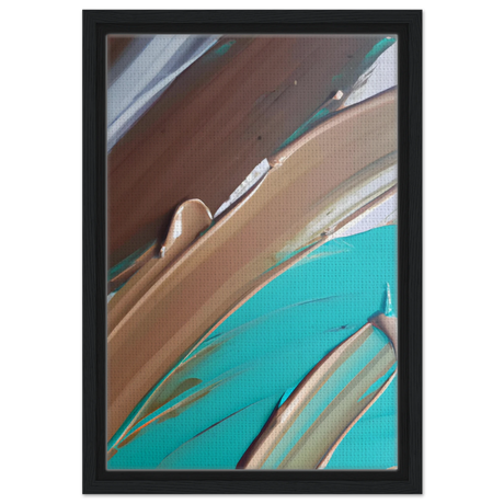 Echoes Beneath the Surface | Abstract Modern Wall art Print - Framed Canvas - 30x45 cm / 12x18″ - Black frame