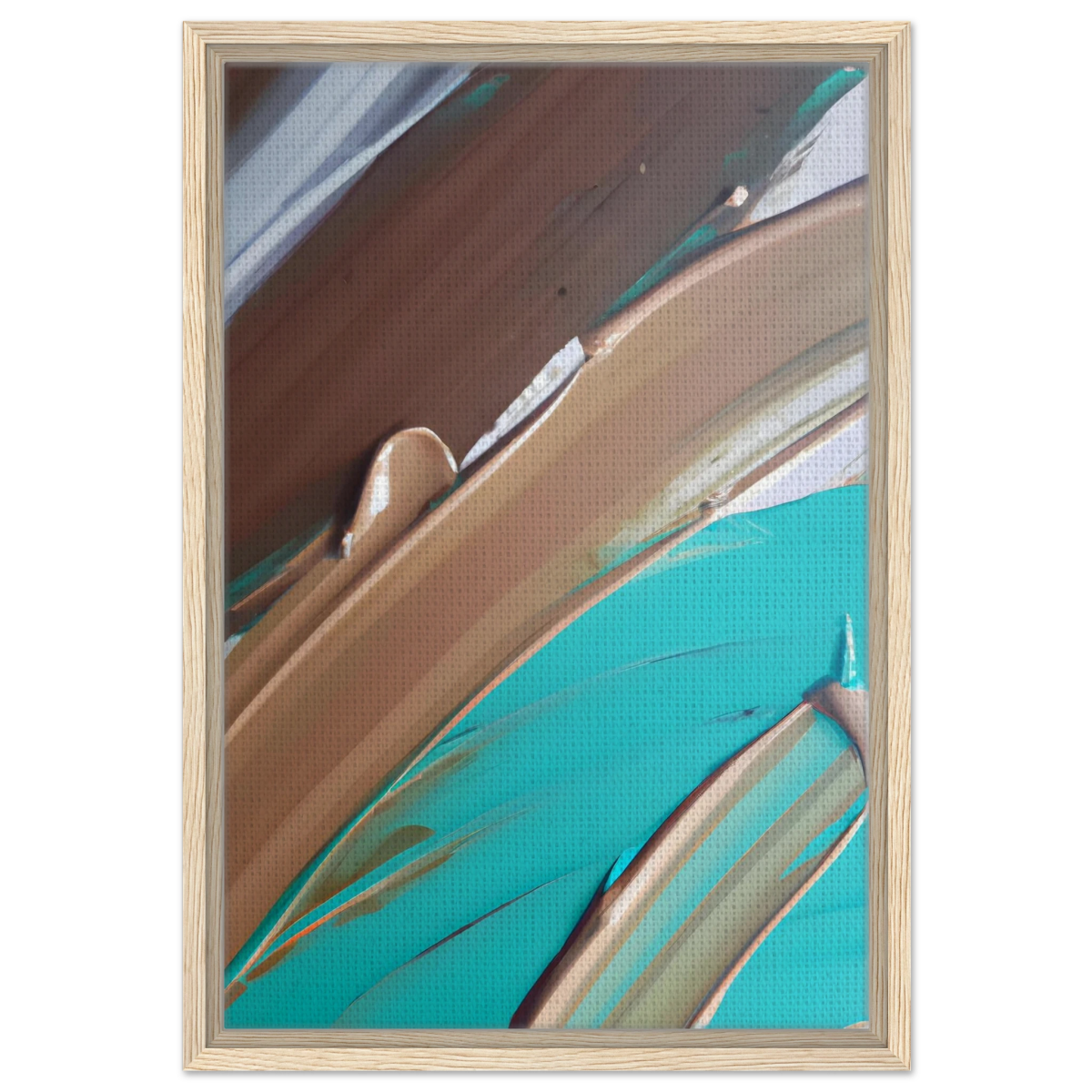 Echoes Beneath the Surface | Abstract Modern Wall art Print - Framed Canvas - 40x60 cm / 16x24″ - Wood frame
