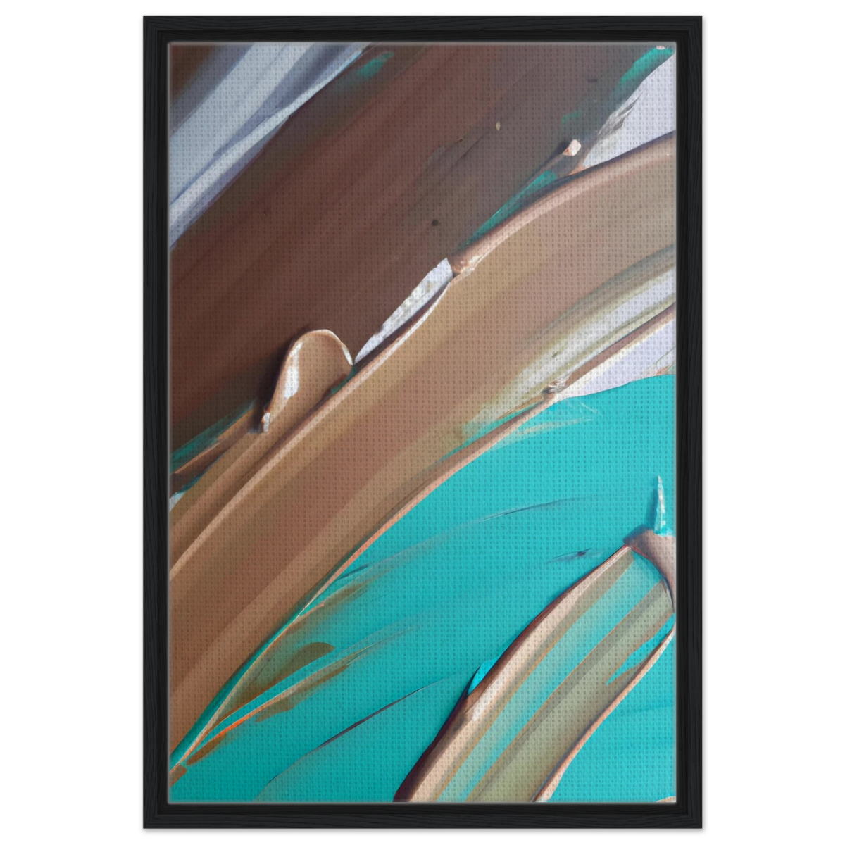 Echoes Beneath the Surface | Abstract Modern Wall art Print - Framed Canvas - 50x75 cm / 20x30″ - Black frame