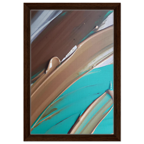 Echoes Beneath the Surface | Abstract Modern Wall art Print - Framed Canvas - 30x45 cm / 12x18″ - Dark wood frame