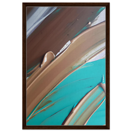 Echoes Beneath the Surface | Abstract Modern Wall art Print - Framed Canvas - 50x75 cm / 20x30″ - Dark wood frame