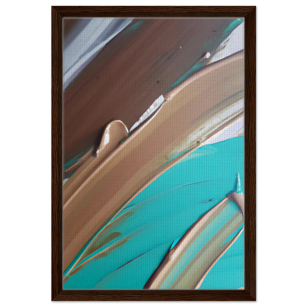 Echoes Beneath the Surface | Abstract Modern Wall art Print - Framed Canvas - 40x60 cm / 16x24″ - Dark wood frame