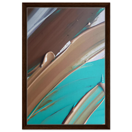 Echoes Beneath the Surface | Abstract Modern Wall art Print - Framed Canvas - 40x60 cm / 16x24″ - Dark wood frame