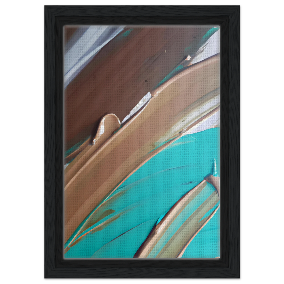 Echoes Beneath the Surface | Abstract Modern Wall art Print - Framed Canvas - 20x30 cm / 8x12″ - Black frame