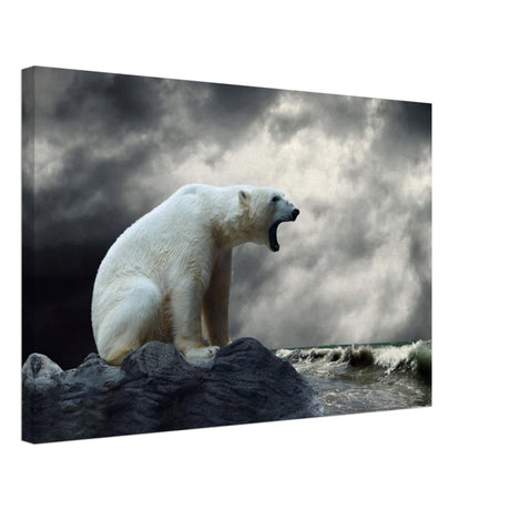Echoes of the Arctic: The Roaring Majesty | Animal wall art print - Canvas - 40x60 cm / 16x24″ - 