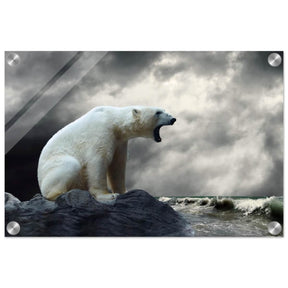 Echoes of the Arctic: The Roaring Majesty | Animal wall art print - Acrylic Print - 30x45 cm / 12x18″ - 