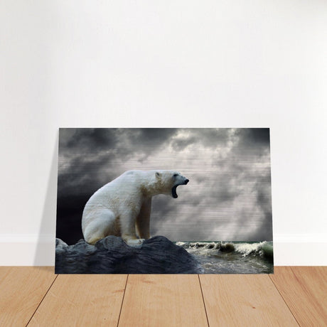 Echoes of the Arctic: The Roaring Majesty | Animal wall art print - Brushed Aluminum Print - 40x60 cm / 16x24″ - 