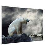 Echoes of the Arctic: The Roaring Majesty | Animal wall art print - Canvas - 60x90 cm / 24x36″ - 