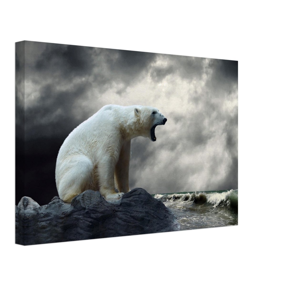 Echoes of the Arctic: The Roaring Majesty | Animal wall art print - Canvas - 30x45 cm / 12x18″ - 
