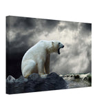 Echoes of the Arctic: The Roaring Majesty | Animal wall art print - Canvas - 30x45 cm / 12x18″ - 