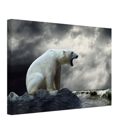 Echoes of the Arctic: The Roaring Majesty | Animal wall art print - Canvas - 30x45 cm / 12x18″ - 