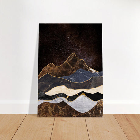 celestial ridges marbled mountain majesty wall art print20x30 cm / 8x12″Wood Prints