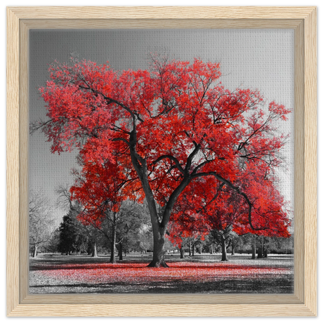 crimson crown monochrome autumn elegance wall art print30x30 cm / 12x12″Canvas