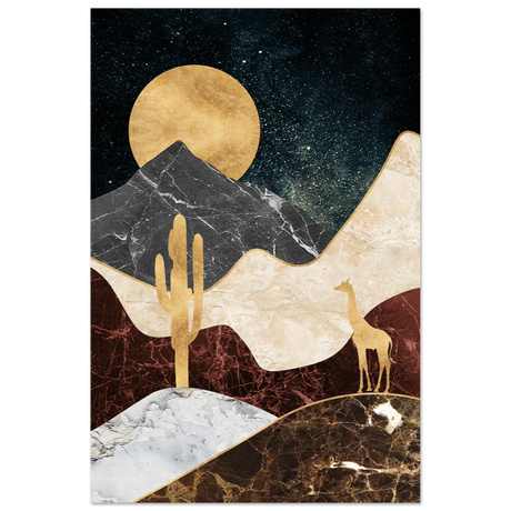 golden horizon safari abstract wilderness in luxe texture wall art print30x45 cm / 12x18″Framed Canvas