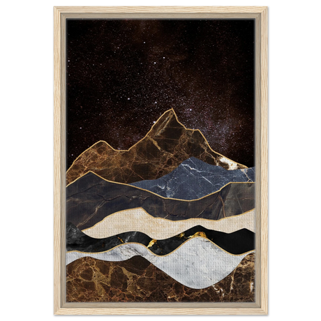 celestial ridges marbled mountain majesty wall art print20x30 cm / 8x12″Canvas
