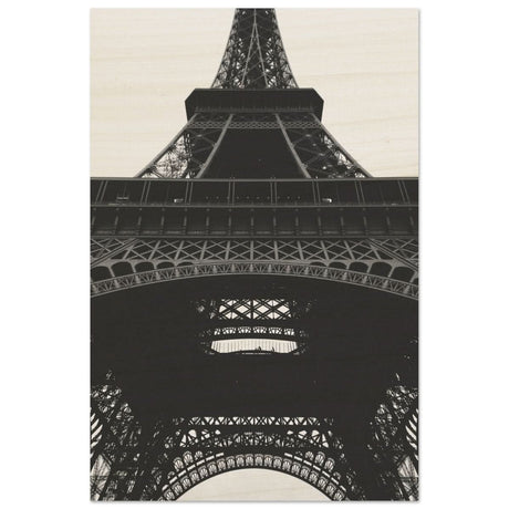 Eiffel's Perspective | Black and White Architectural Photography - Wood Prints - 40x60 cm / 16x24″ - 