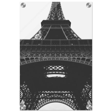 Eiffel's Perspective | Black and White Architectural Photography - Acrylic Print - 30x45 cm / 12x18″ - 
