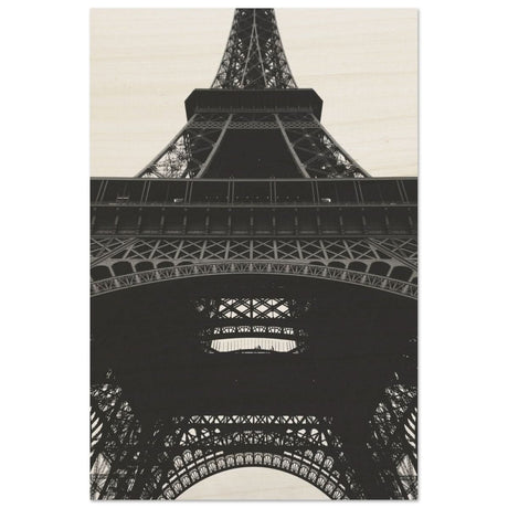 Eiffel's Perspective | Black and White Architectural Photography - Wood Prints - 50x75 cm / 20x30″ - 