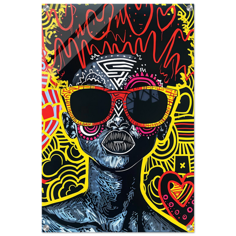 Electric Royalty – Afro - Futurist Pop Expression | Wall Art Print - Acrylic Print - 50x75 cm / 20x30″ - 