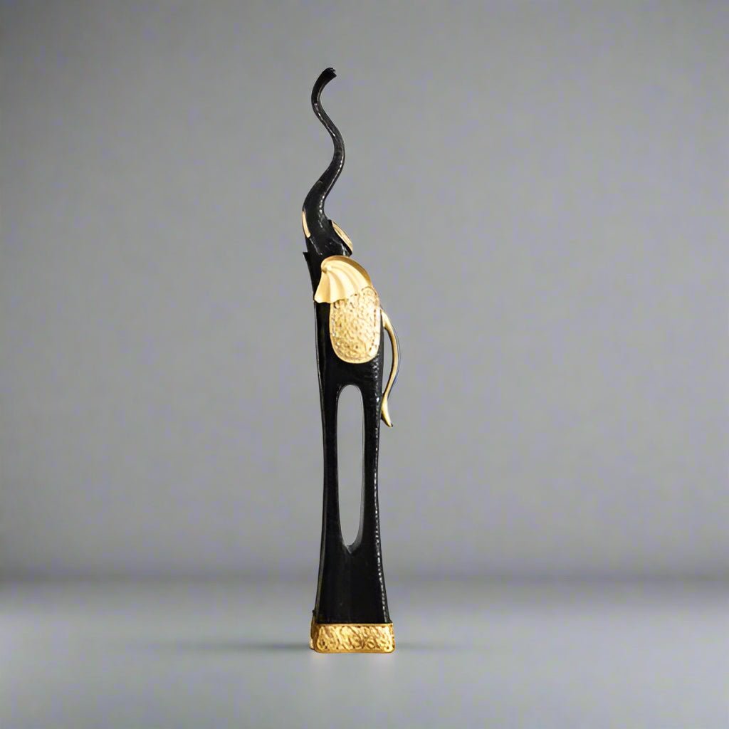 Elegant Elephant Sculptures – Modern Artistic Home Décor Ornaments - S - 71 CM - Black - 